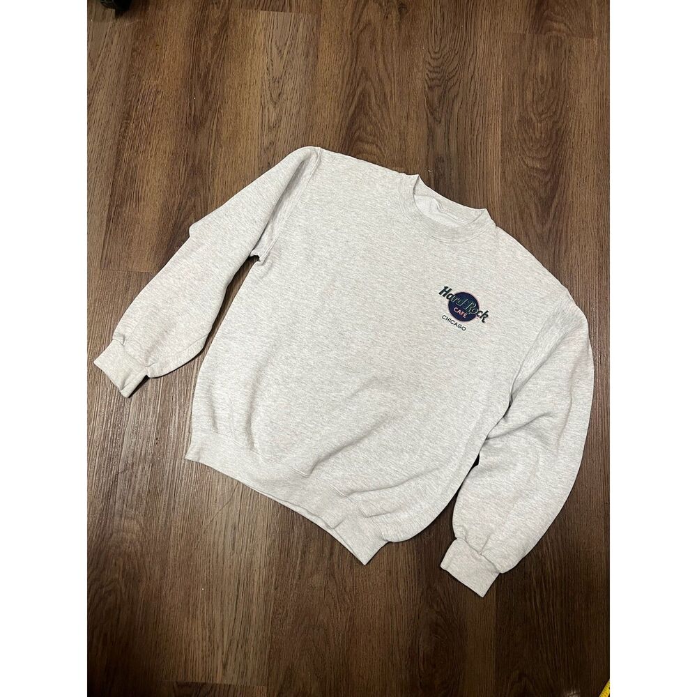 Vintage Hard Rock Cafe Chicago Sweatshirt Mens XL Heather Grey Save The Planet R